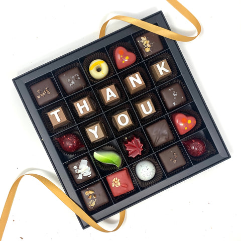 “Thank you” Chocolate Box - Cocoa40 Inc. - Best Gourmet Chocolate Gifts in Toronto! Our chocolates and confections are made by hand in Richmond Hill, Canada. Shop small and support local.